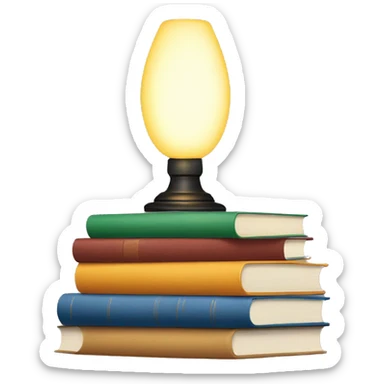 Lamp and stacks of books  sticker