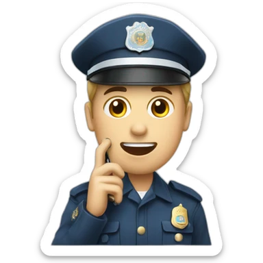 Un policier qui regarde la téléphone  sticker