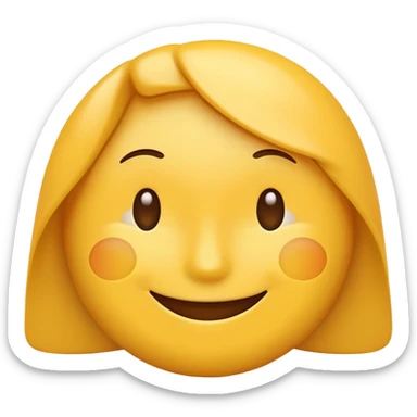 sideways facing emoji with a smile sticker