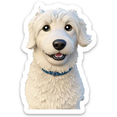 dog in grass outdoors sticker