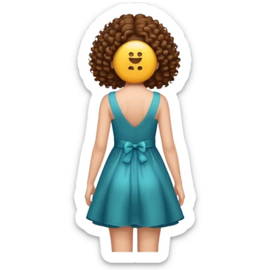 curly hair image of a girl in back view sticker