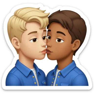 Gay boys kissing sticker