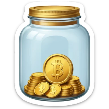 jar with a one coins sticker