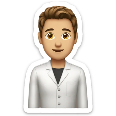 barman brown hair sticker