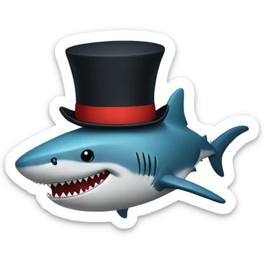 Top hat with shark sticker