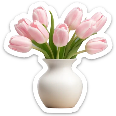 Light pink tulips in white vase sticker