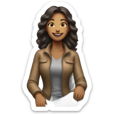 woman sat on top of a plane sticker