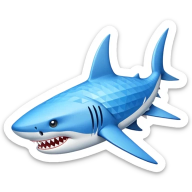 Un tiburón con zapatillas azules ￼ sticker