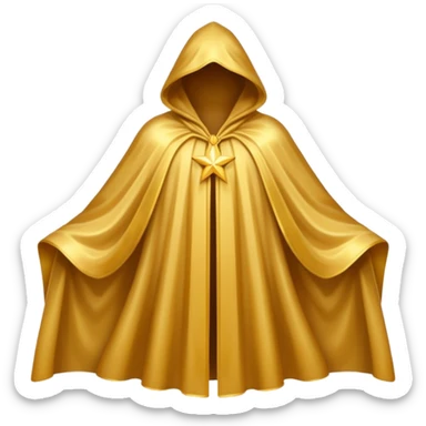 a fantasy  magic, gold color with star pattern cloak sticker