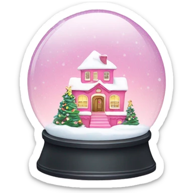 Pink Christmas snow globe sticker