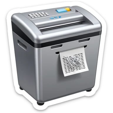 paper shredder with papers sticker