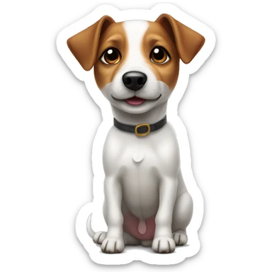 A cute jack russell with it's ears going up and not down sticker