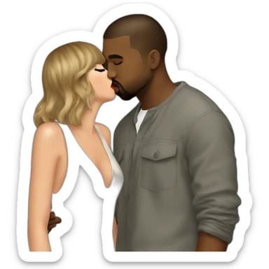 kanye kissing taylor swift sticker