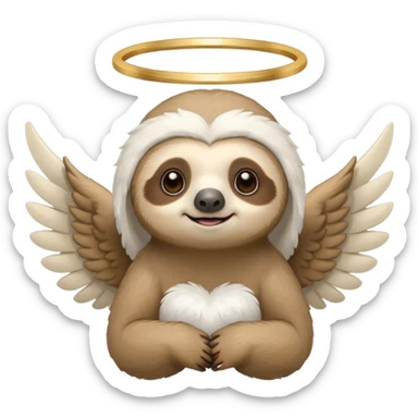 sloth angel sticker