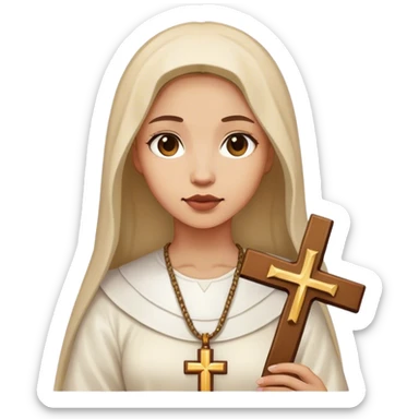 woman catholic cross sticker