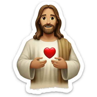 Jesus christ with a heart in his hands  sticker