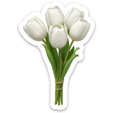 white tulip bouquet sticker