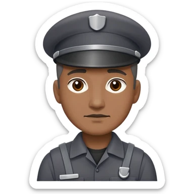 janitor wearing dark-grey custodian uniform sticker