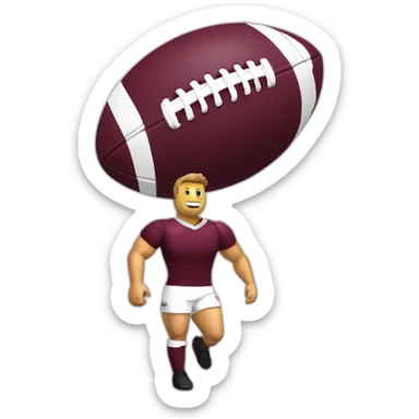 Tout le corps d’un Rugbyman avec un ballon dans la main qui porte le logo du Servette rugby club  sticker