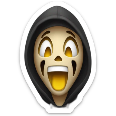 ghostface-masc Movie Scream with a black hoodie sticker