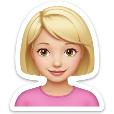 Blonde Short Bob Cut Hair. Pink Woman sticker