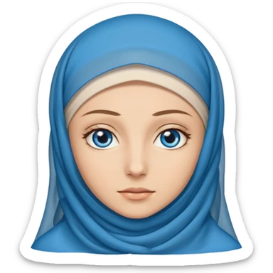 Quiero una mujer de ojos azules con velo del islam sticker