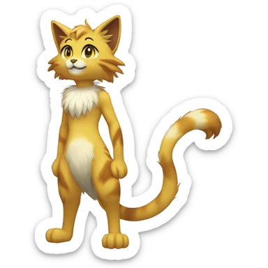 Anthro Fur-Sona shiny feline-Fakémon Full Body sticker