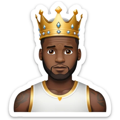LeBron James with his signature crown sticker