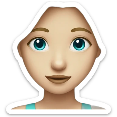 Girl withCyan eye sticker