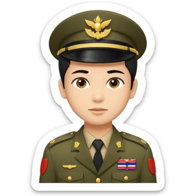 thai soldier short hair sticker