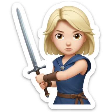 girl with sword sticker