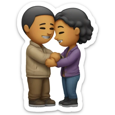A couple hugging each other sticker