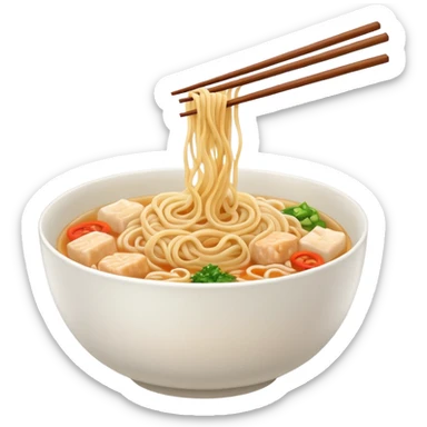 single bowl of noodles for one person eating sticker