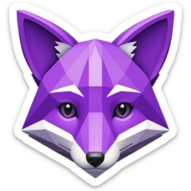 Purple colored blocky fox sticker