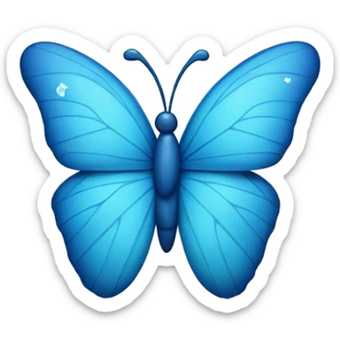 Blue Butterfly with Blue Hearts on Wings  sticker