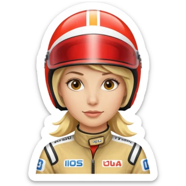 blonde woman with racing outfit sticker