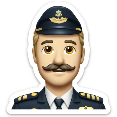 Canadian airline pilot with mustache sticker