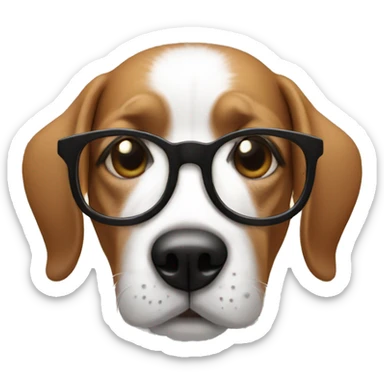 dog with nose glasses sticker