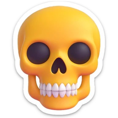skull and liar emoji fused together with an exaggeratedly long nose, emoji style sticker
