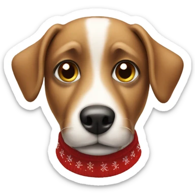 Dog wearing a christmas sweater sticker