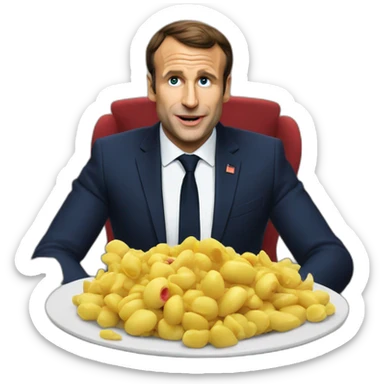 Macron qui mange un char sticker