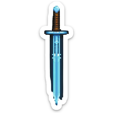magical glowing sword with energy blade sticker
