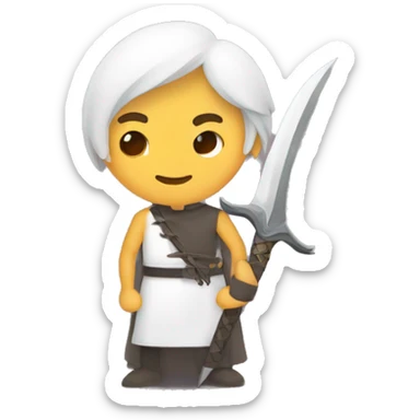 Uma espada quebrada ao meio, minimalista sticker