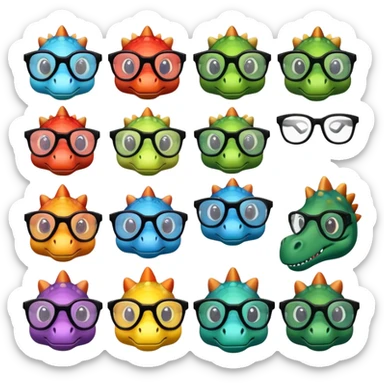 Dinosaurs with glasses  sticker