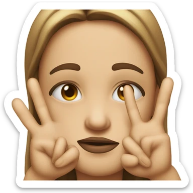 Face doing a peace sign with fingers and pout sticker