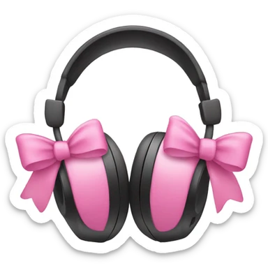 Headphones with pink bows sticker