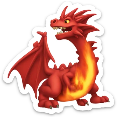 Dragão Vermelho cuspindo fogo  sticker