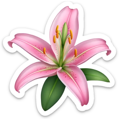 Aesthetic pink lily sticker