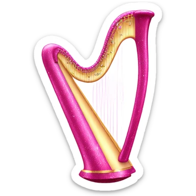 Pink ombre harp with glitter sticker