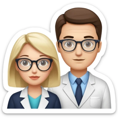 Perfect love. Psychologist girl and a futurologist man sticker